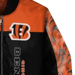 cincinnati bengals fire skull orange black bomber jacket best selling