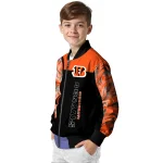 cincinnati bengals fire skull orange black bomber jacket best selling