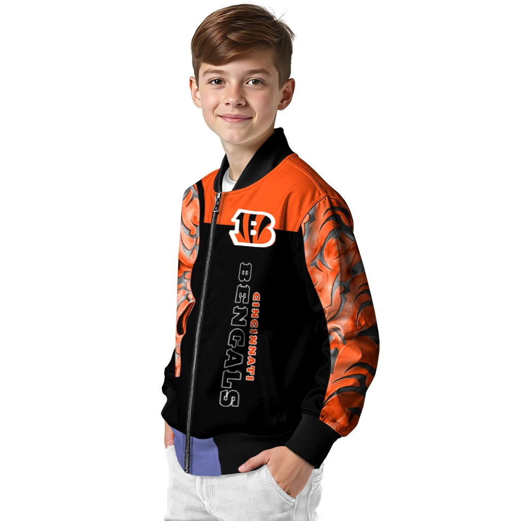 cincinnati bengals fire skull orange black bomber jacket trendy cincinnati bengals fire skull orange black bomber jacket trendy