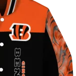 cincinnati bengals fire skull orange black varsity jacket best selling