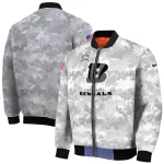 cincinnati bengals gray camouflage gray bomber jacket best selling