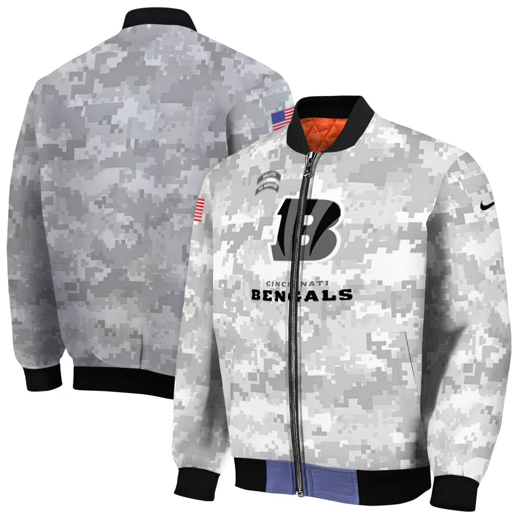 cincinnati bengals gray camouflage gray bomber jacket best selling cincinnati bengals gray camouflage gray bomber jacket best selling