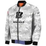 cincinnati bengals gray camouflage gray bomber jacket best selling