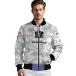 cincinnati bengals gray camouflage gray bomber jacket best selling