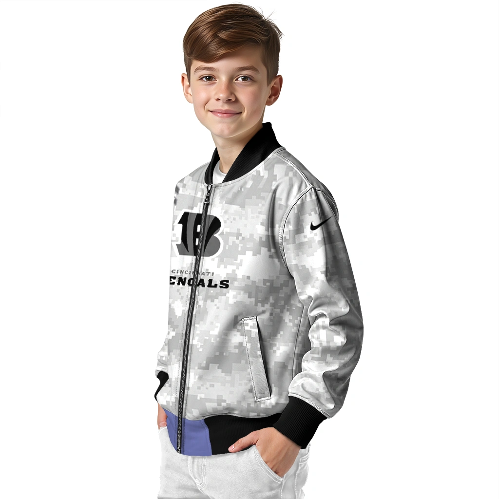 cincinnati bengals gray camouflage gray bomber jacket trendy cincinnati bengals gray camouflage gray bomber jacket trendy