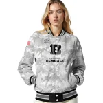 cincinnati bengals gray camouflage gray varsity jacket best selling