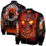 cincinnati bengals inferno skull orange black bomber jacket best selling