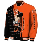 cincinnati bengals minnie mouse orange varsity jacket best selling