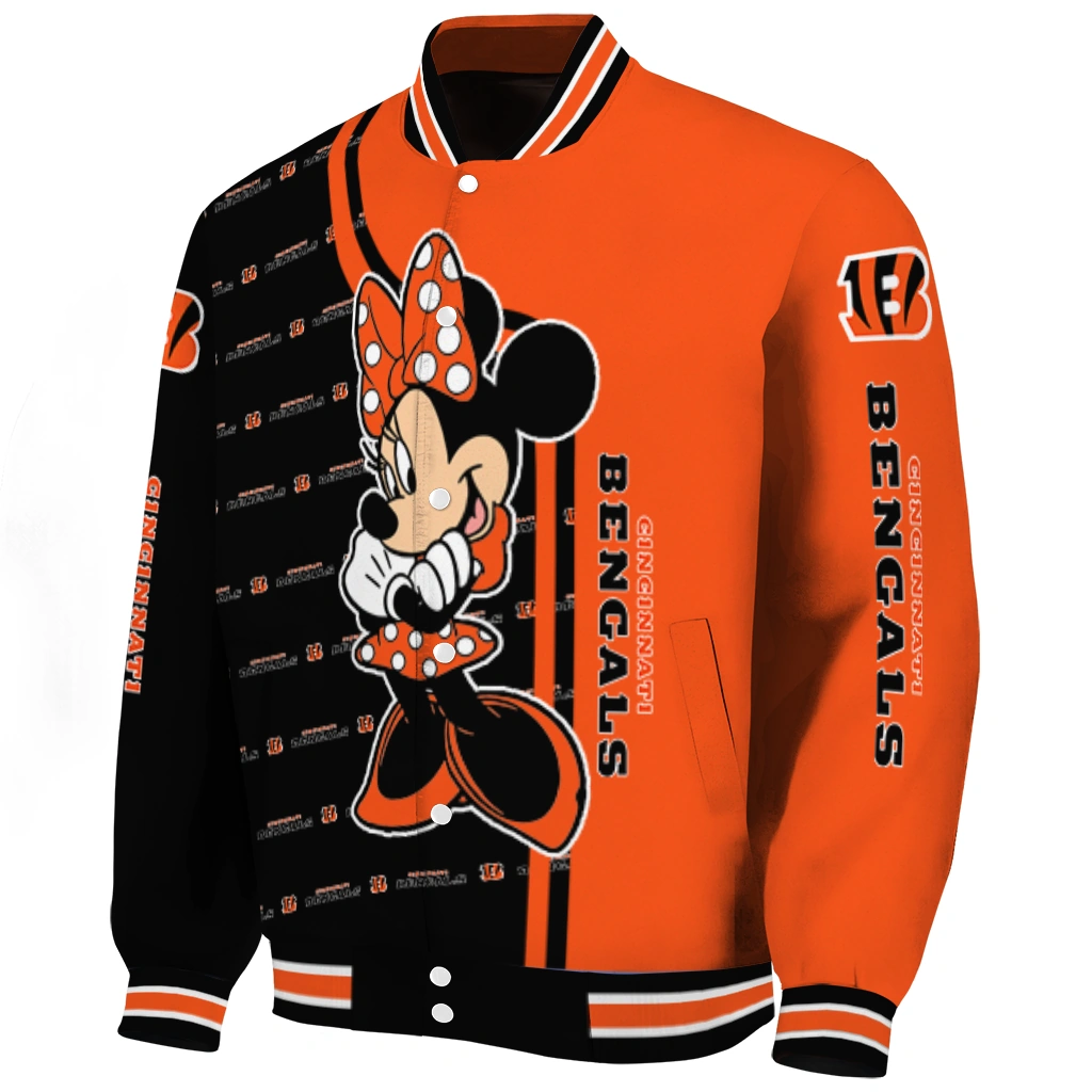 cincinnati bengals minnie mouse orange varsity jacket best selling cincinnati bengals minnie mouse orange varsity jacket best selling