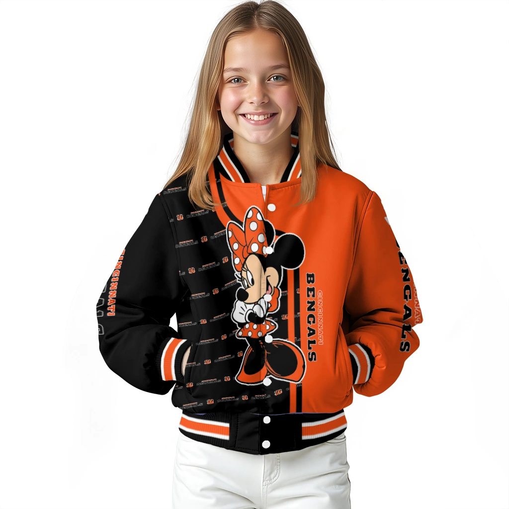 cincinnati bengals minnie mouse orange varsity jacket top rated cincinnati bengals minnie mouse orange varsity jacket top rated