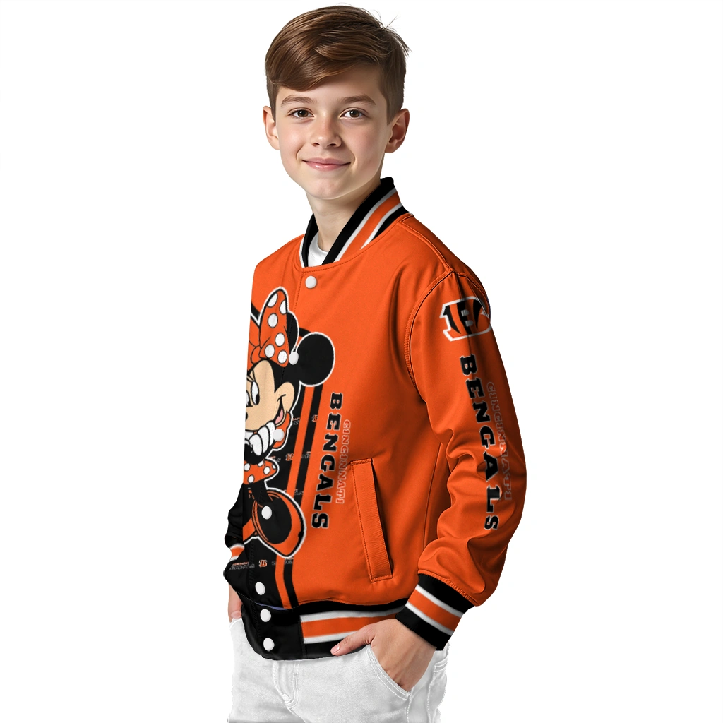 cincinnati bengals minnie mouse orange varsity jacket trendy cincinnati bengals minnie mouse orange varsity jacket trendy
