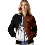 cincinnati bengals ripped grunge style orange black bomber jacket best selling