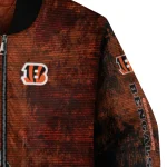 cincinnati bengals ripped grunge style orange black bomber jacket best selling