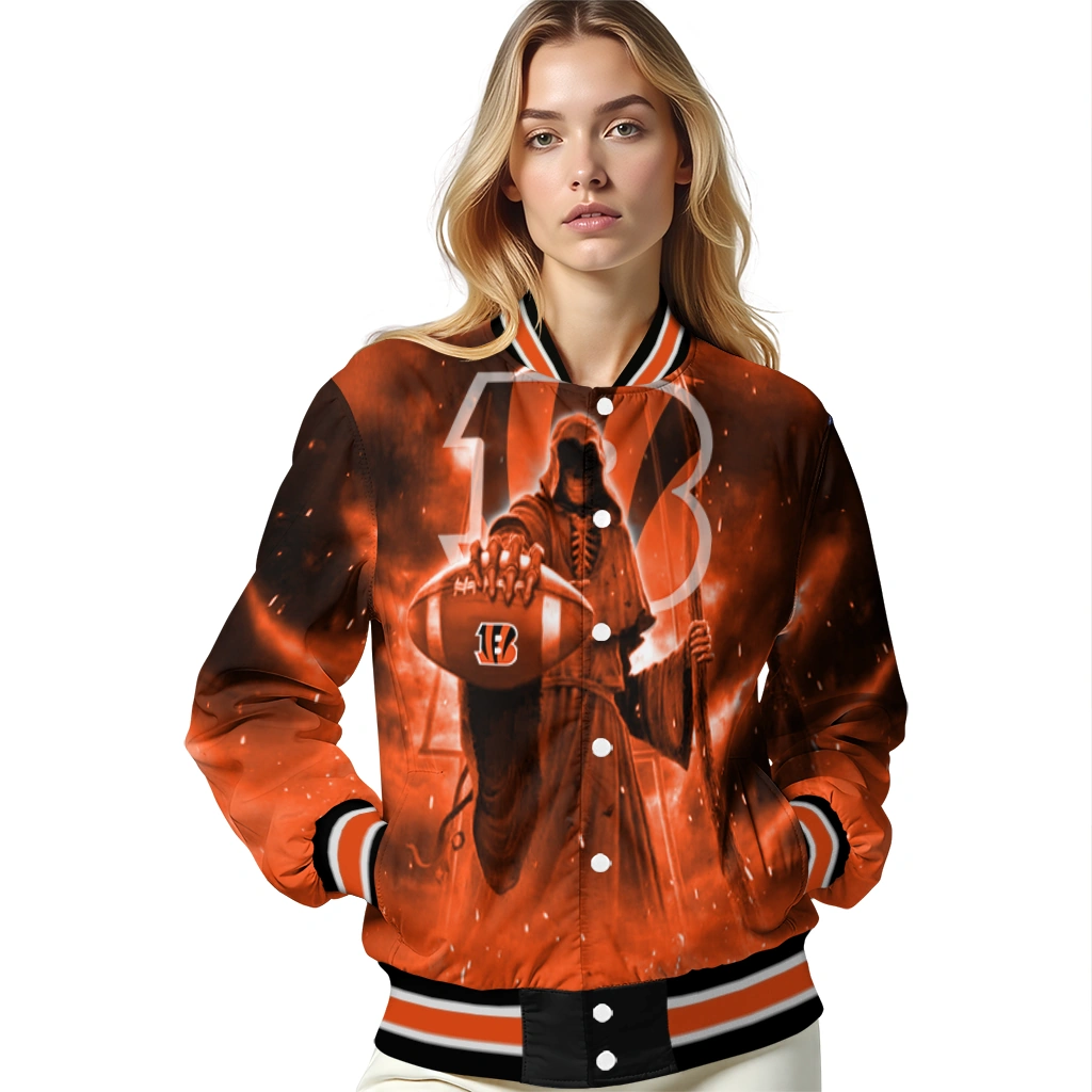 cincinnati bengals shadow reaper orange varsity jacket latest model cincinnati bengals shadow reaper orange varsity jacket latest model