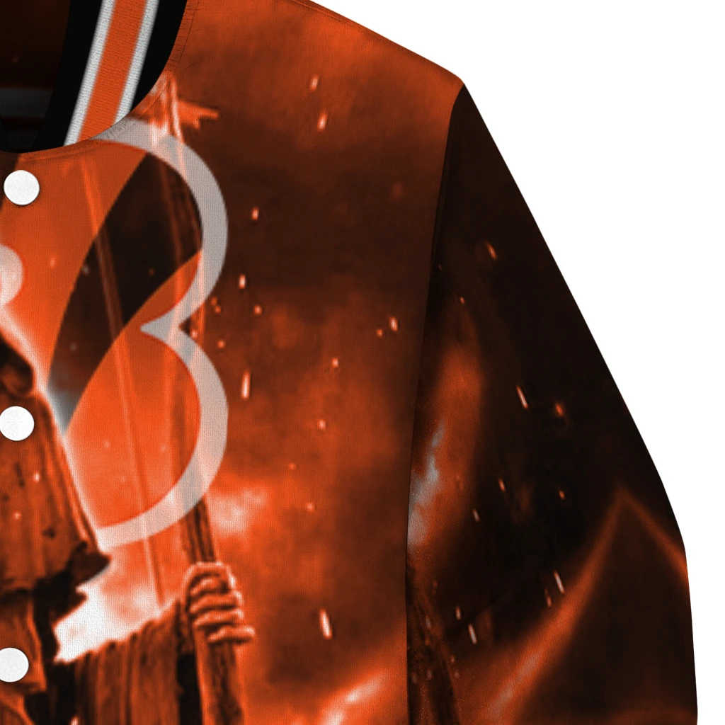cincinnati bengals shadow reaper orange varsity jacket premium grade cincinnati bengals shadow reaper orange varsity jacket premium grade