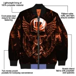 cincinnati bengals skull bite orange black bomber jacket best selling