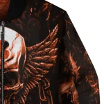 cincinnati bengals skull bite orange black bomber jacket best selling
