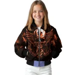 cincinnati bengals skull bite orange black bomber jacket best selling