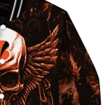 cincinnati bengals skull bite orange black varsity jacket best selling