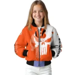 cincinnati bengals skull outline orange white bomber jacket best selling