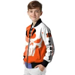 cincinnati bengals skull outline orange white bomber jacket best selling