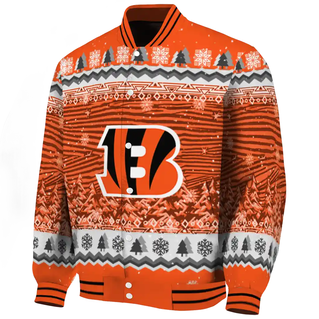 cincinnati bengals snowy pines orange varsity jacket best selling cincinnati bengals snowy pines orange varsity jacket best selling