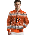 cincinnati bengals snowy pines orange varsity jacket best selling
