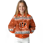cincinnati bengals snowy pines orange varsity jacket best selling