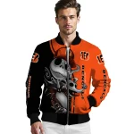 cincinnati bengals spooky grin orange bomber jacket best selling