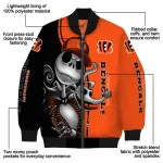 cincinnati bengals spooky grin orange bomber jacket best selling
