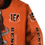 cincinnati bengals spooky grin orange bomber jacket best selling