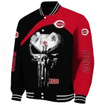 cincinnati reds edgy mask red black varsity jacket best selling