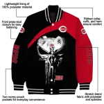 cincinnati reds edgy mask red black varsity jacket best selling