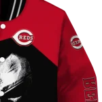 cincinnati reds edgy mask red black varsity jacket best selling