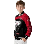 cincinnati reds edgy mask red black varsity jacket best selling