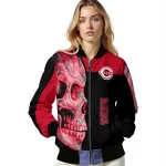 cincinnati reds fire skull red black bomber jacket best selling