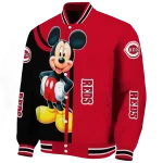 cincinnati reds mickey mouse red varsity jacket best selling