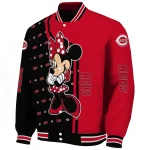 cincinnati reds minnie mouse red varsity jacket best selling