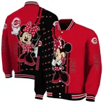 cincinnati reds minnie mouse red varsity jacket best selling