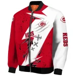 cincinnati reds ripped bolt red white bomber jacket best selling