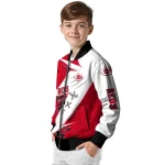 cincinnati reds ripped bolt red white bomber jacket best selling