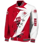 cincinnati reds ripped bolt red white varsity jacket best selling