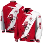 cincinnati reds ripped bolt red white varsity jacket best selling