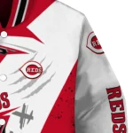 cincinnati reds ripped bolt red white varsity jacket best selling