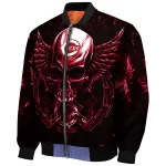 cincinnati reds skull bite red black bomber jacket best selling