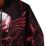 cincinnati reds skull bite red black bomber jacket best selling