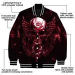 cincinnati reds skull bite red black varsity jacket best selling