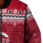 cincinnati reds snowy pines red bomber jacket best selling
