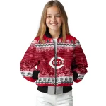 cincinnati reds snowy pines red bomber jacket best selling