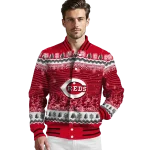 cincinnati reds snowy pines red varsity jacket best selling